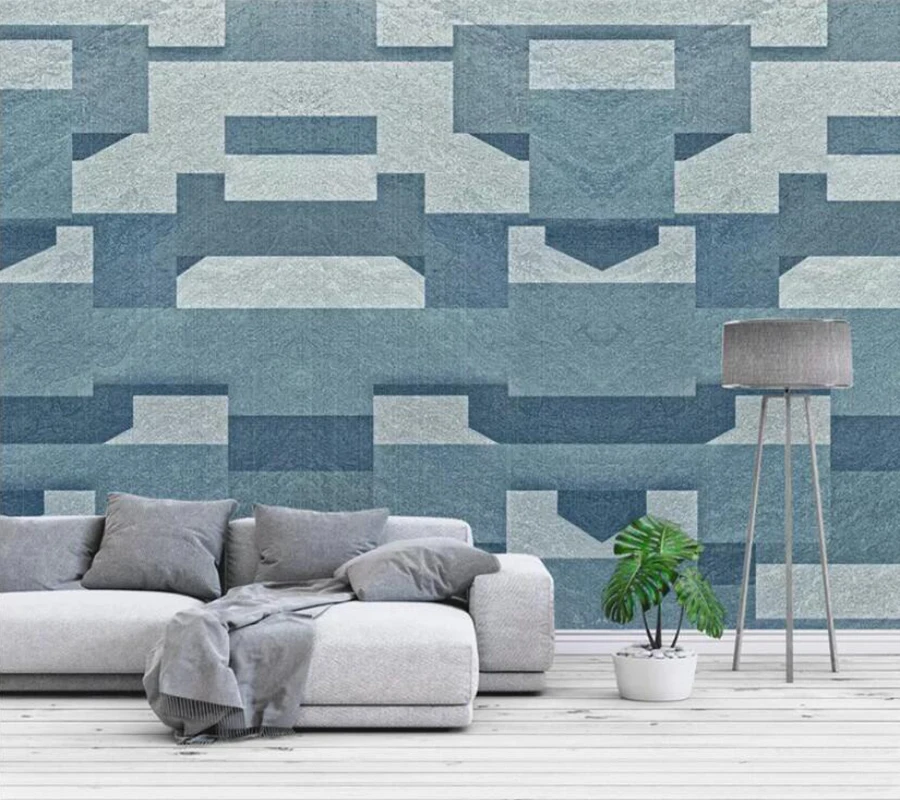 

Decorative wallpaper Modern minimalistic geometric nostalgic TV background wall