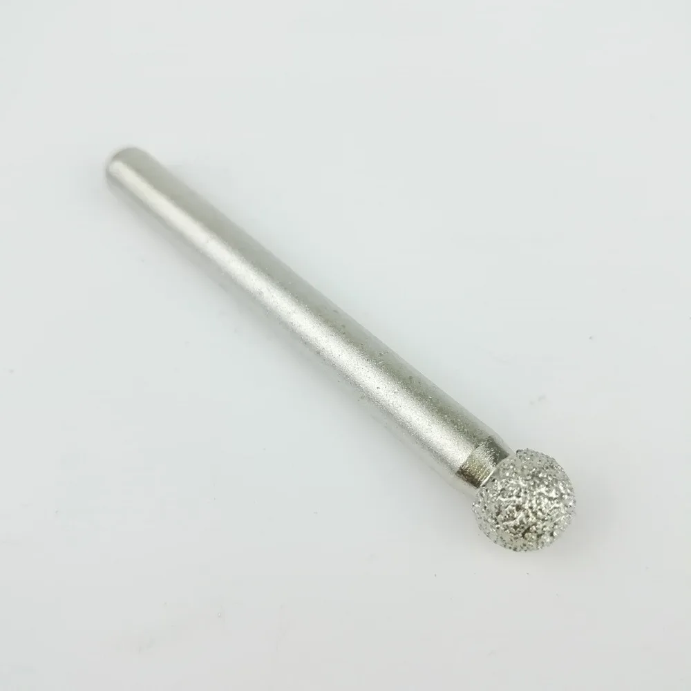 DIATOOL #10 5 pcs Chân Không Brazed Kim Cương Burrs Rotary Công Cụ Cho Đá Bê Tông, đường kính 8mm Loại Bóng Khắc Bits Bit Mài