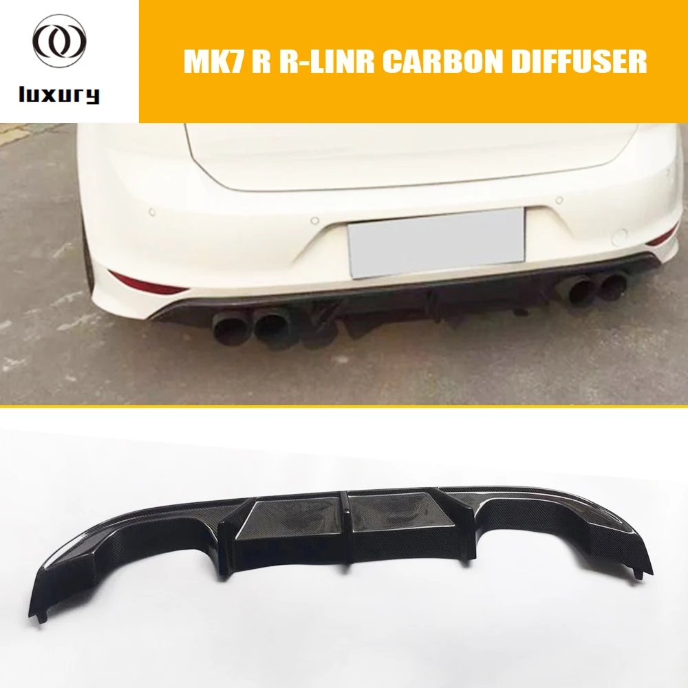 Carbon Fiber Rear Bumper Diffuser for Volkswagon Golf 7 MK7 R & R-line Bumper 2015 - 2017 ( Not fit 7.5 )