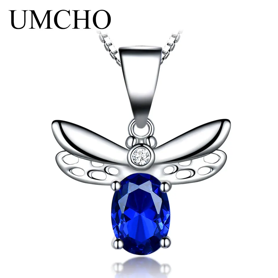 UMCHO Silver 925 Jewelry Pendants Necklaces Lovely Honey Bee Design Pendant Fine Jewelry  Acessorios For Women With Chain