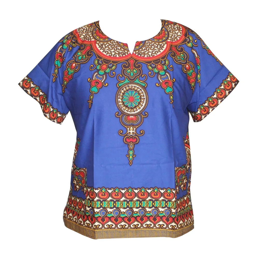 Unisex Cotton Dashiki Unisex Mens Women African T-Shirt Top Traditional Tribal Ethnic Succunct Hippie Top