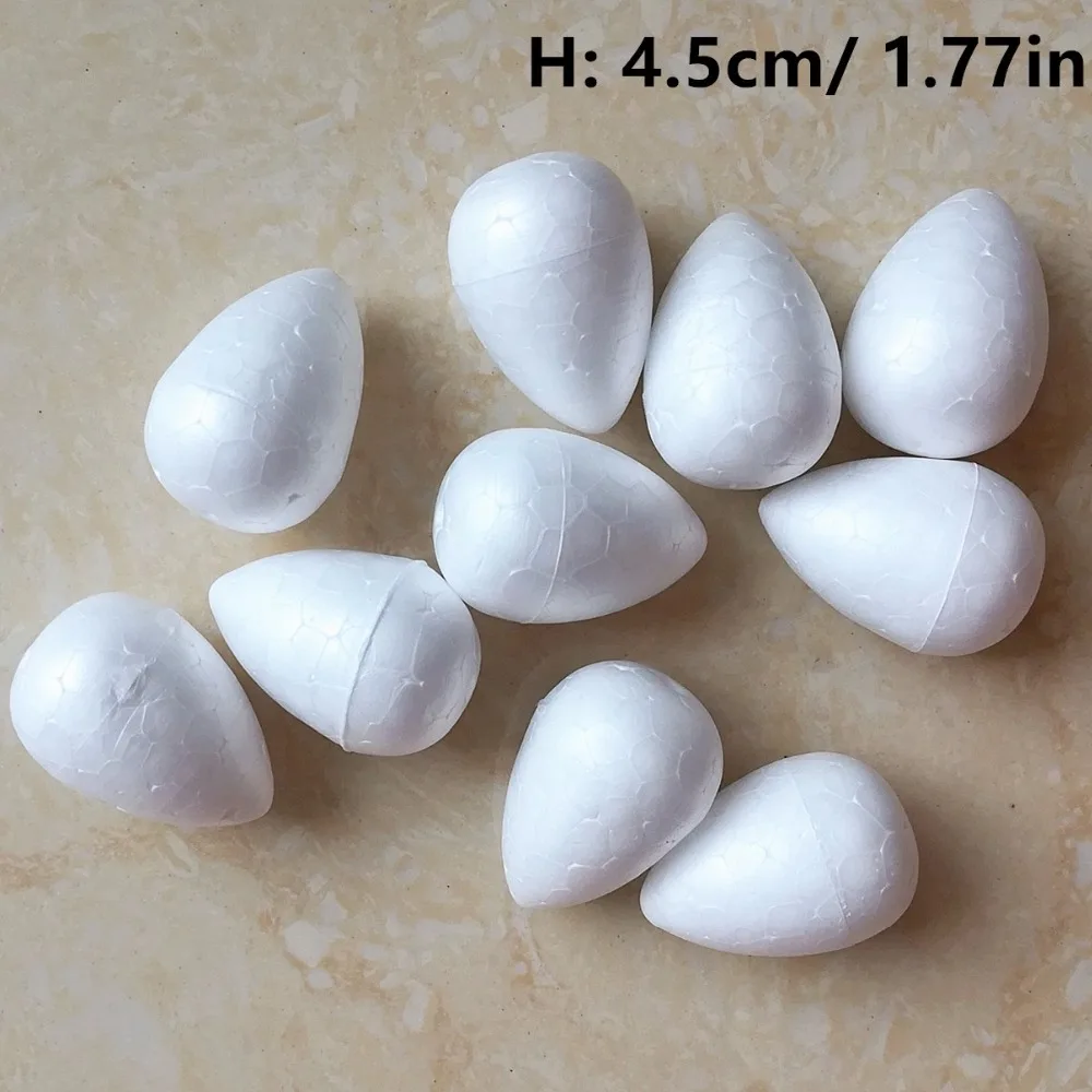 Brotes de poliestireno con forma de gota de agua, modelo de espuma de poliestireno blanco de 45mm, altura de 4,5 cm, 1.771 pulgadas, 20 piezas