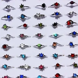 Wholesale Lots Job 20Pcs Color Crystal Rhinestones Women Rings Engagement Wedding Party Gift Fashion Jewelry HOT