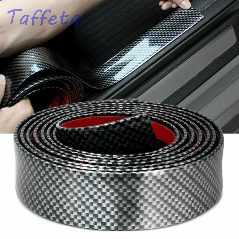 3CM 5CM 7CM *1Meters Car Sticker Carbon Fiber Rubber Edge Guard Strip Door Sill Protector For Toyota BMW Audi Mazda Ford Hyundai