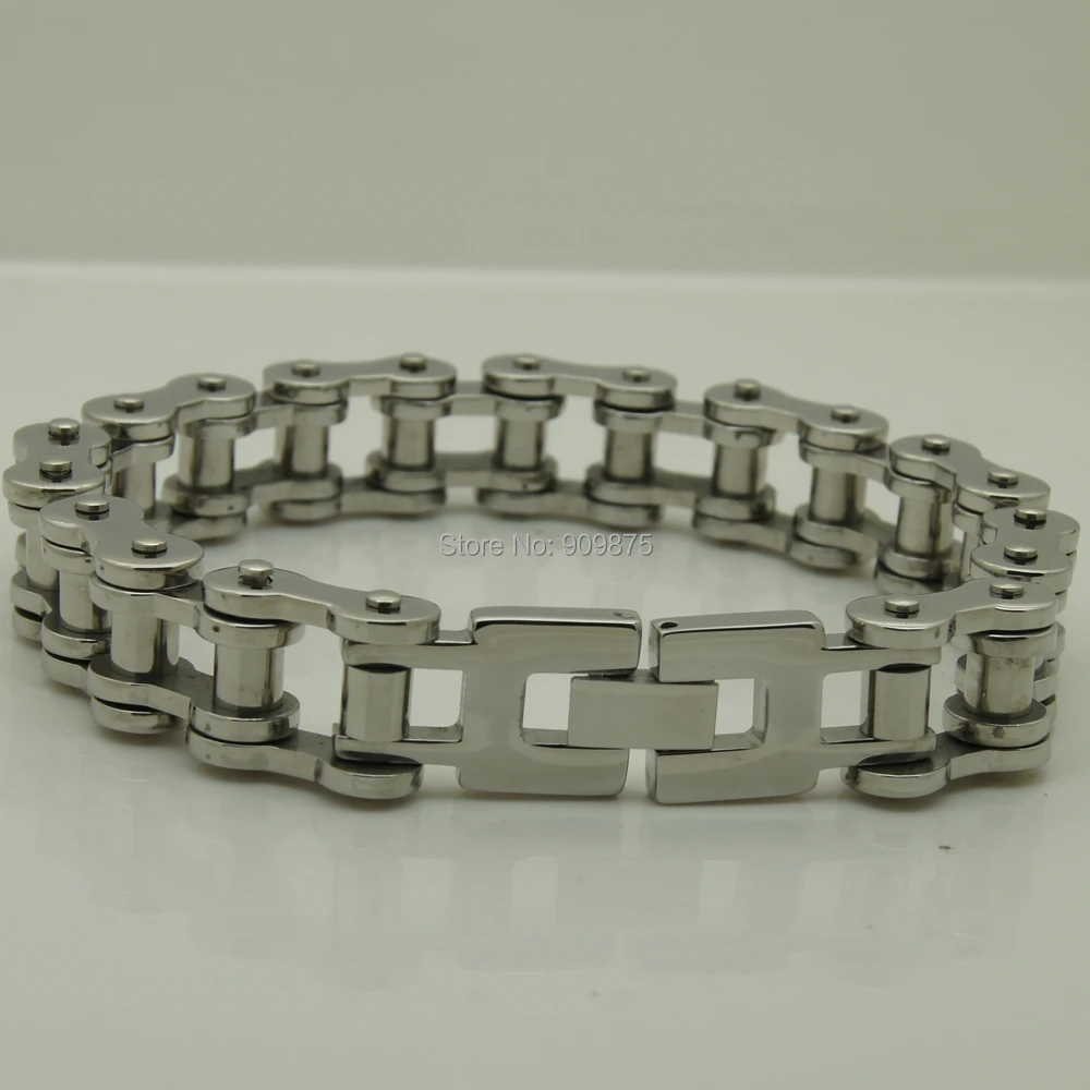 15mm width 84.8g motorcycle bike chain men/boy's stainless steel  bracelet men jewelry bangles & punk 4 width available