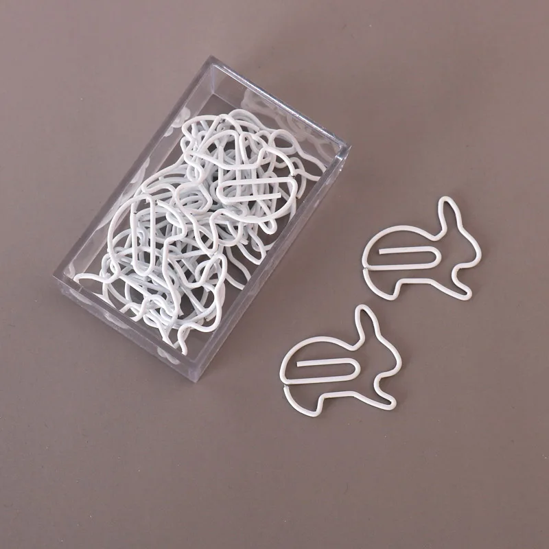 White Rabbit Shaped Paperclips Bookmark Cute Office Stationery Paper Clips Decorative Stationery Clips Kawaii Stationery Office