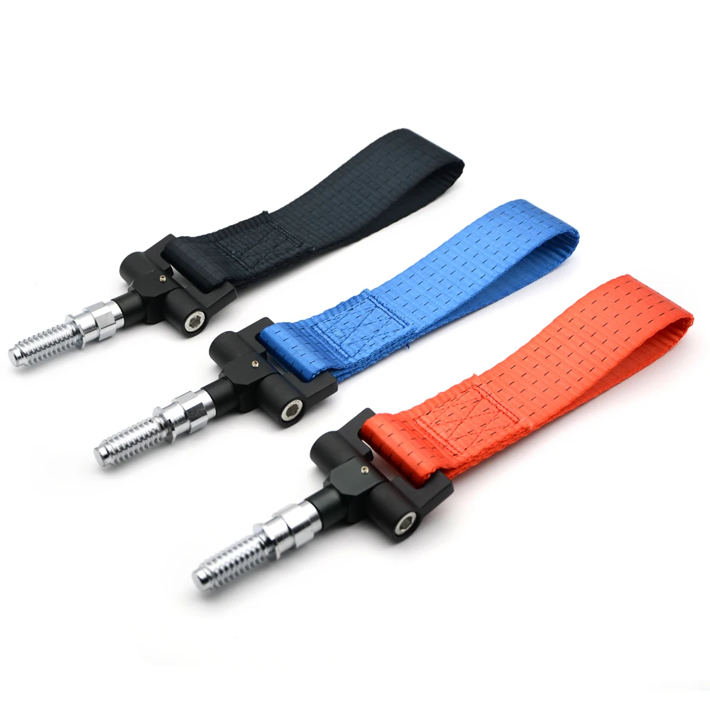 Universal Racing Tow Strap Towing Hook Rope for BMW European Car Auto Trailer Ring Blue/Red/Black