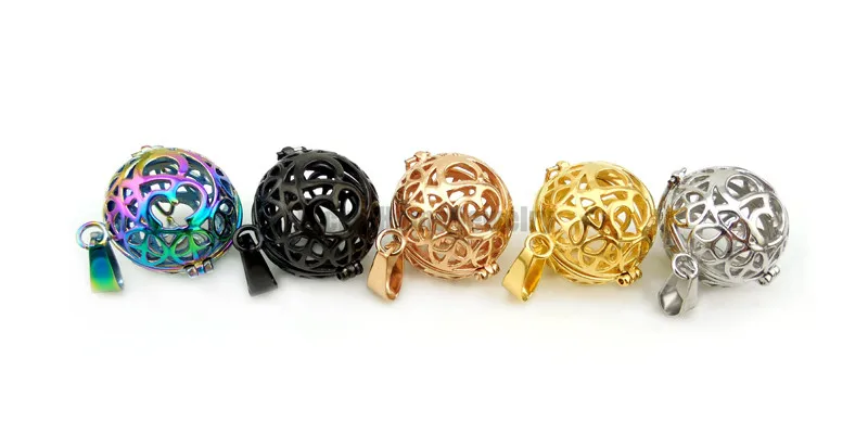 Round Steel OM Essential Oils Diffuser Locket Aromatherapy Locket Free Pads 316L Cage Locket Perfume Locket drop shipping