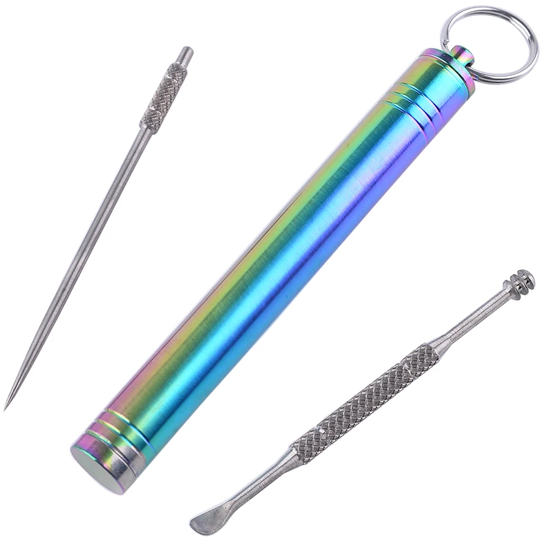 Titanium Pill Capsule Fob Match Airtight Watertight Waterproof  Storage Container Dry Box Seal Bottle Toothpick Ear Pick Holder