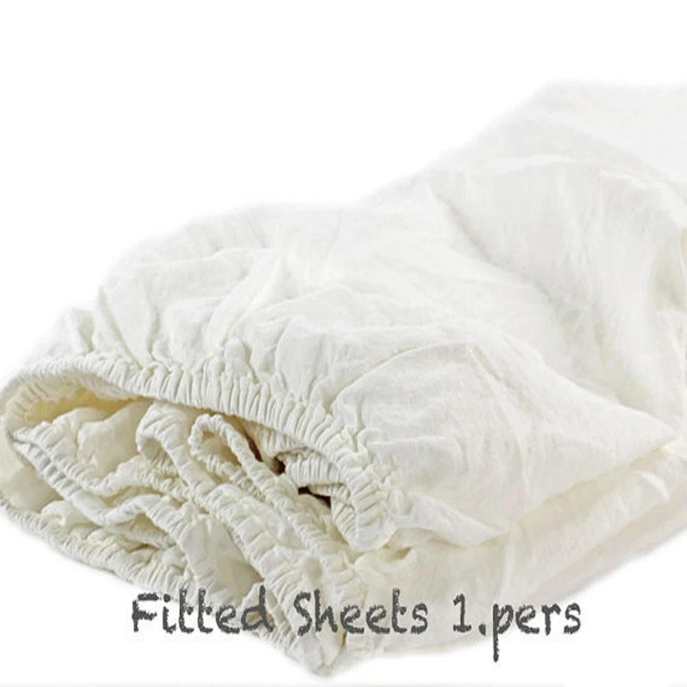 100% pure linen bed sheet, fitted sheet, linen fitted sheet, new bedspread, 78x80x16 inch, 1PCs