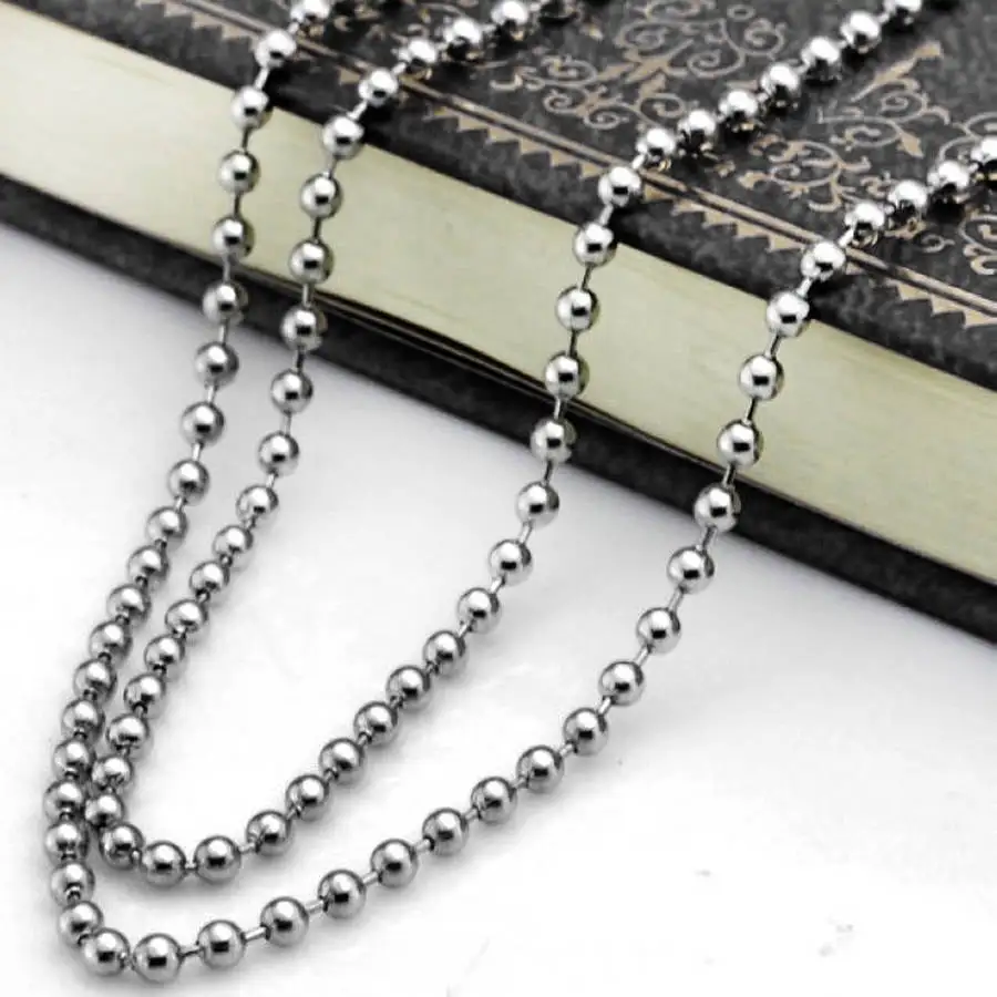 2mm Stainless Steel Ball Bead Chain For DIY Jewelry Making Accessories Necklace Chain On The Neck For Men Keychain Dog Tag Chain