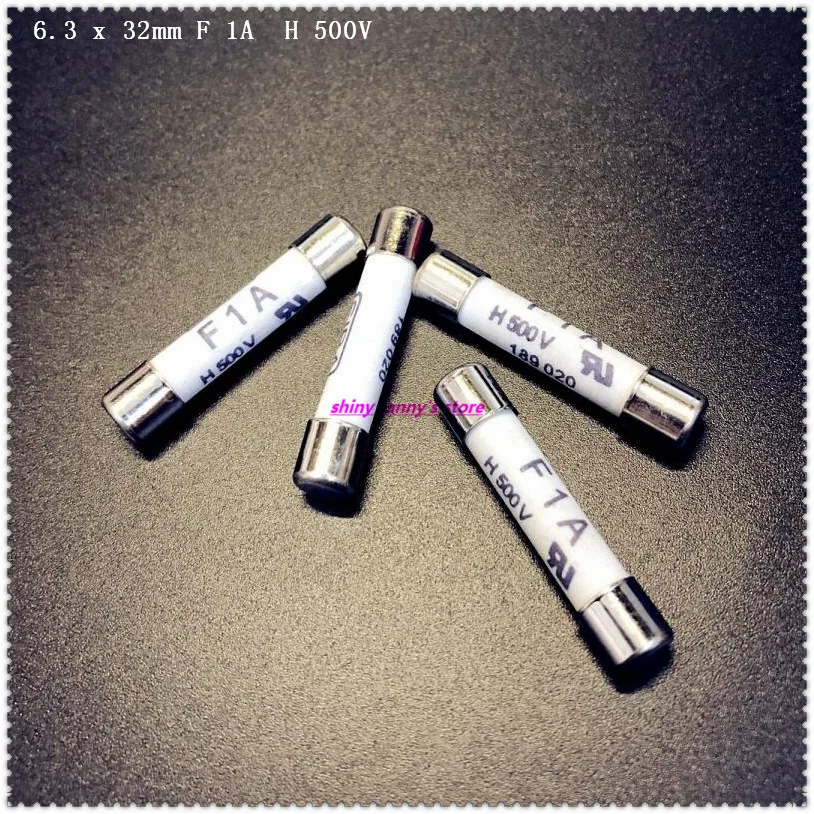 2pcs/Lot 6.3 x 32mm F 1A  H 500V 7006563 189020 SIBA Ceramics Fuses Brand New