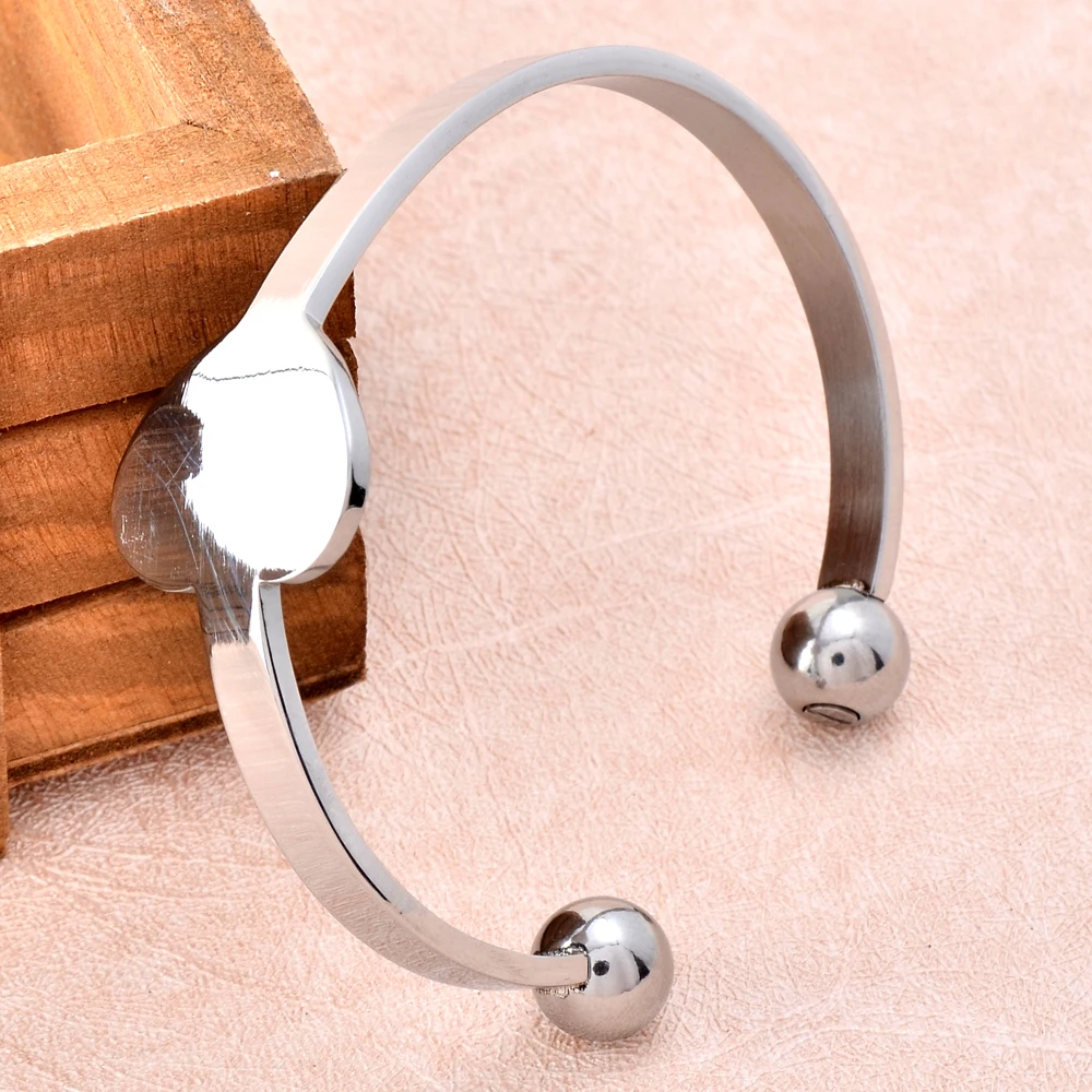 IJB5083 Wholesale Or Retail 316L Stainless Steel Heart Cremation Urn Bangle For Women - Two Ball Locket Can put the Ashes