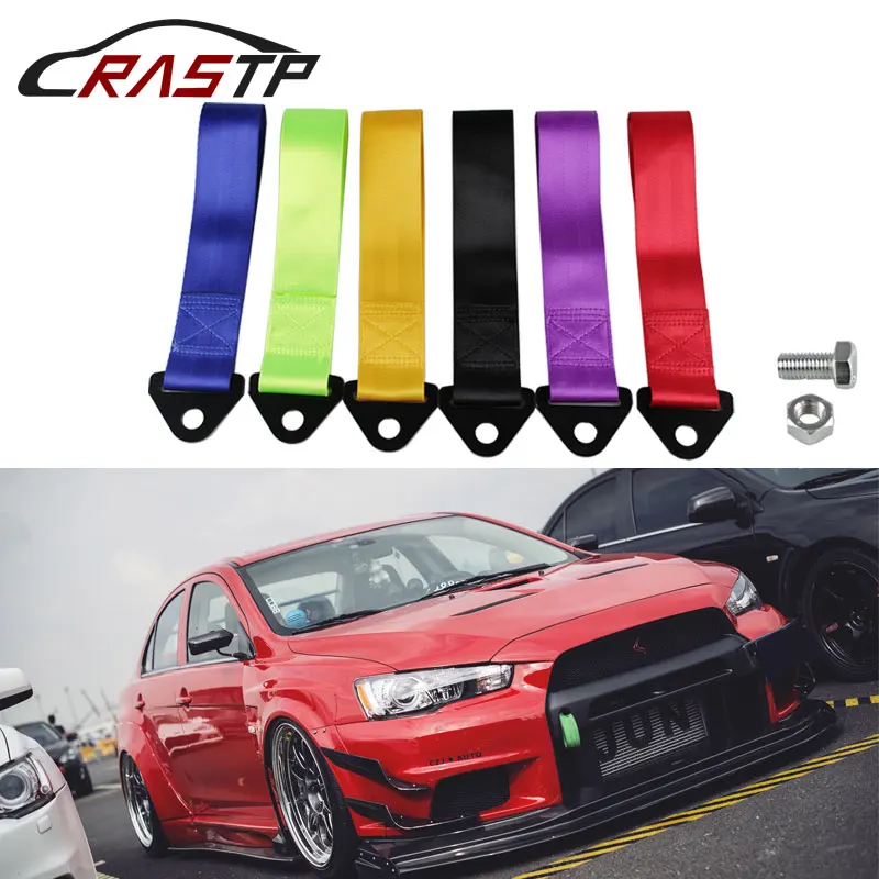 RASTP-Smooth Material Towing Rope Nylon Tow Eye Strap Tow Loop Strap Racing Drift Rally Emergency Tool Front Rear RS-BAG013A-NM