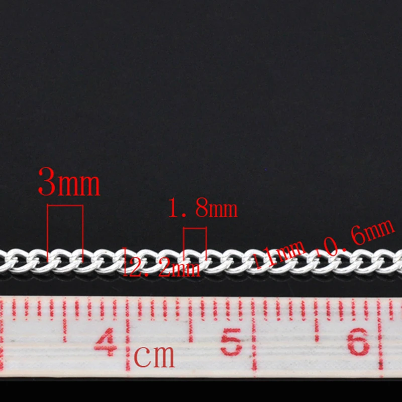 10 metrów Doreen Box link-otwarte krawężniki łańcuchy żelaza stop srebrny kolor dla DIY bransoletka naszyjnik tworzenia biżuterii 3x2.2mm (B13656)