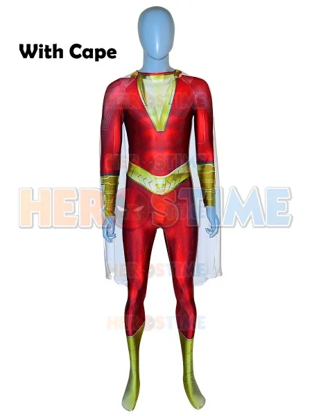 Shazam Cosplay Costume Spandex 3D Print Superhero Costume Cosplay Halloween Zentai Bodysuit Costume For kids Men Adult