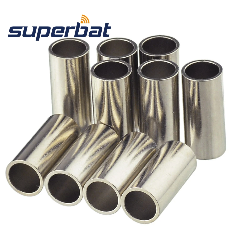 Superbat 100pcs Crimp Sleeve Ferrule Pleated Tube Pipe for RG316 RG174 RG179 KSR100 Cable Connector