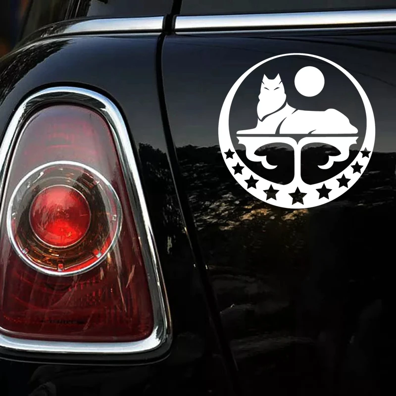 CK2635#15*15cm Chechen Wolf funny car sticker vinyl decal white/black car auto stickers for car bumper window car decorations