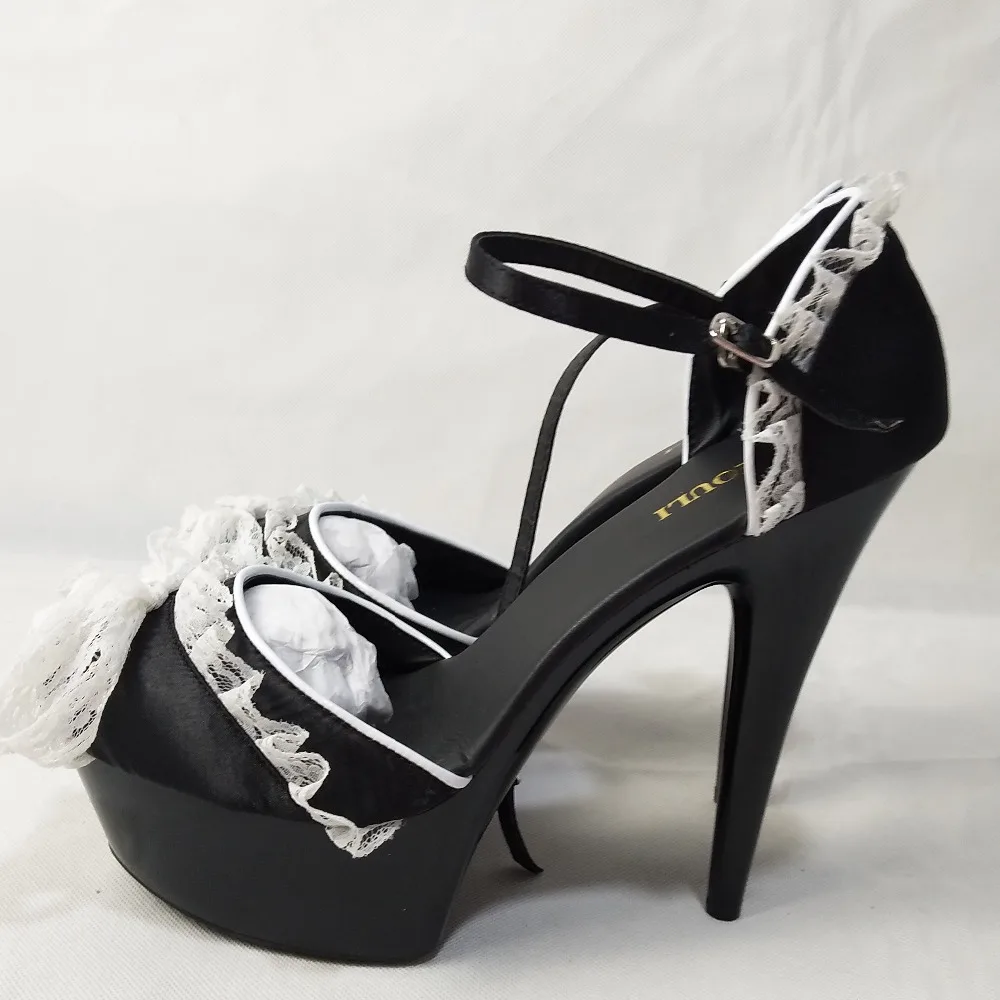 Super waterproof single shoe 15 cm thin leather shoes with heels bud with simulation The new nightclub shoes