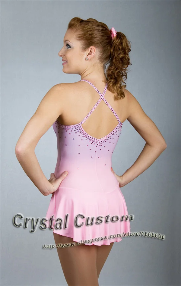 Beautiful Girls Ice Skating Dresses  With Spandex  Graceful New Brand Figure Skating Competition Dress Custom DR2691