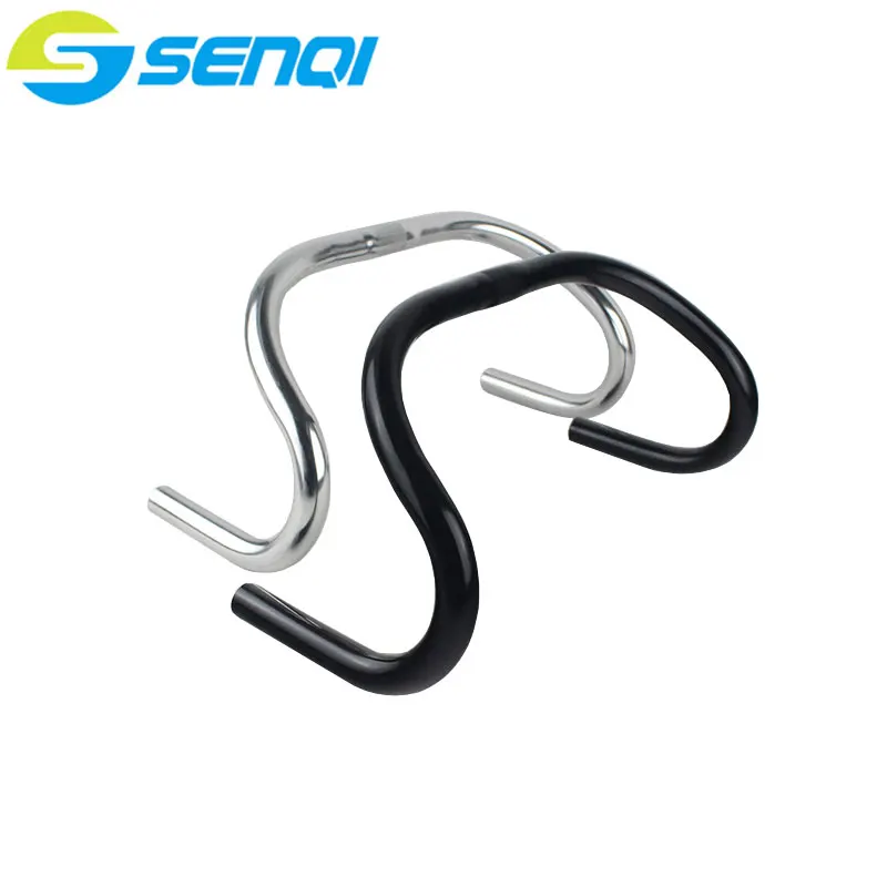 Fixed Gear Road Bike Bent Handlebar 25.4mm Aluminum Alloy Crooked Horn Handlebar