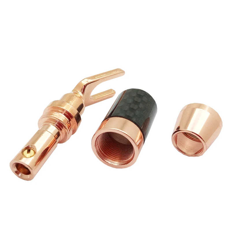 1pc Y U shape Big Banana Plug Connector Amplifier Speaker Audio Plug Rose Gold Silver Color Available