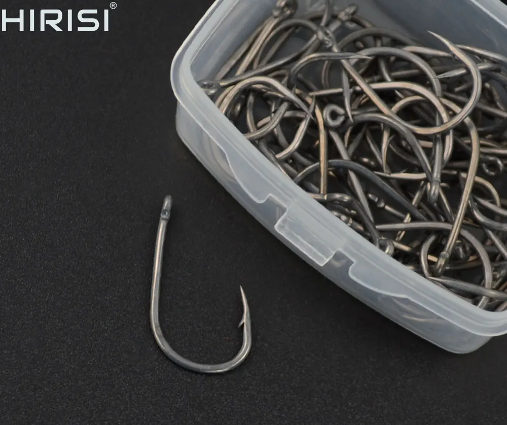 50 Stück Karpfenangeln Stachelhaken Hartstahl Ring Auge Angelhaken 8007 Größe 2468 – Detail 1