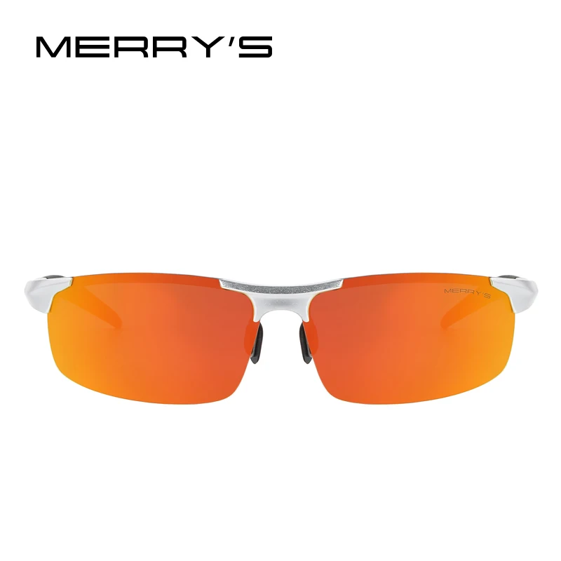 MERRYS Men Polarized Sunglasses Aviation Aluminum Magnesium Sun Glasses For Fishing Driving Rectangle Rimless Shades S8277