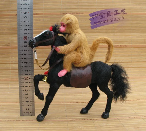 creative simulation black horse toy polyethylene&furs horse-monkey model doll gift about 23x7x26cm 1898