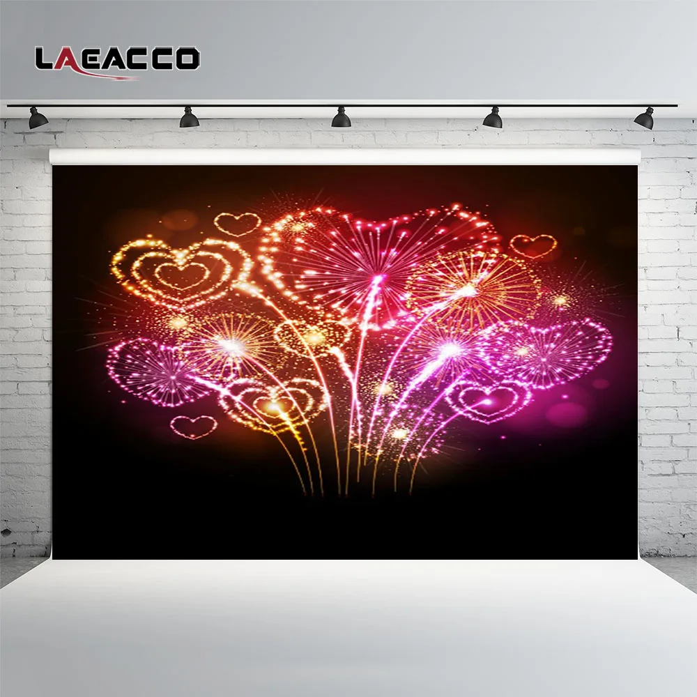 Laeacco ดอกไม้ไฟปีใหม่ Night เด็กการถ่ายภาพพื้นหลังที่กำหนดเองไวนิลถ่ายภาพฉากหลังสำหรับ Photo Studio