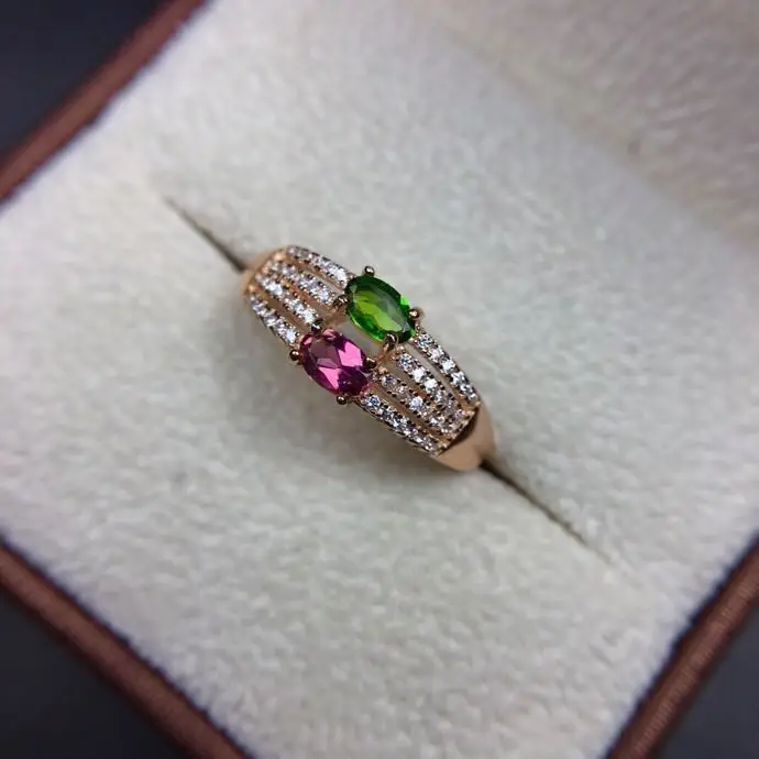 Natural real tourmaline ring Free shipping 925 sterling silver Handworked rings For men or women