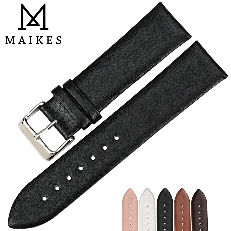 MAIKES Quality Genuine Leather Strap Watch Band Thin Version Fashion Watch Bracelet 12mm-24mm Watchband For Daniel Wellington