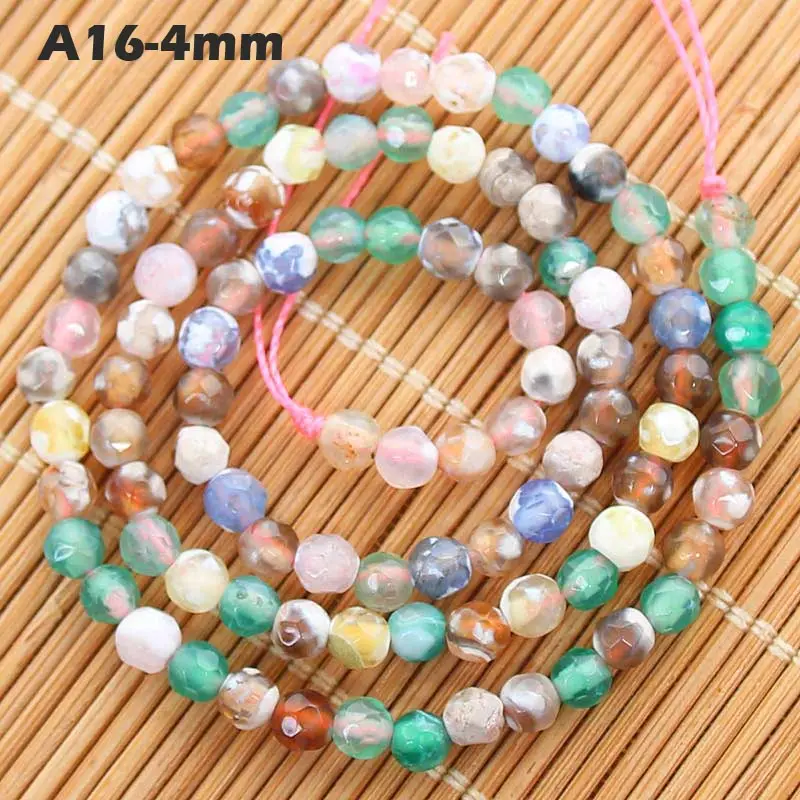 Wholesale 4mm Faceted Agates Round Beads 15