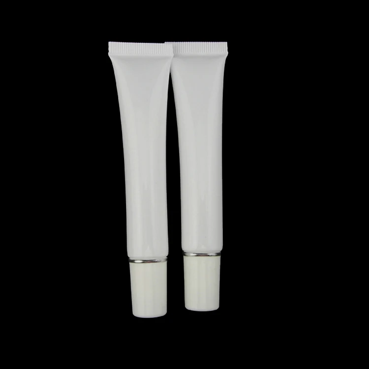 

100pcs wholesale 1 oz white plastic tube with silver line cover for liquid foundation, empty 1 ounce BB cream empty packaging