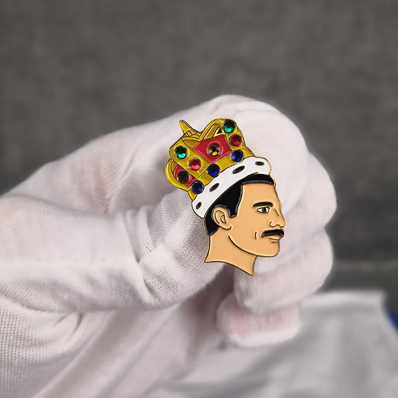 Freddie Mercury Soft Enamel Pin Badge with diamond