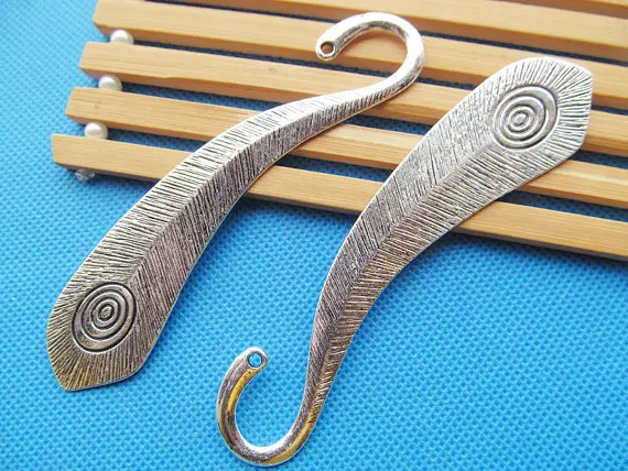 20pcs Antique Silver tone/Antique Bronze Fingerprint Hair Kanzashi/Bookmark Pendant Charm/Finding,DIY Jewelry Accessory