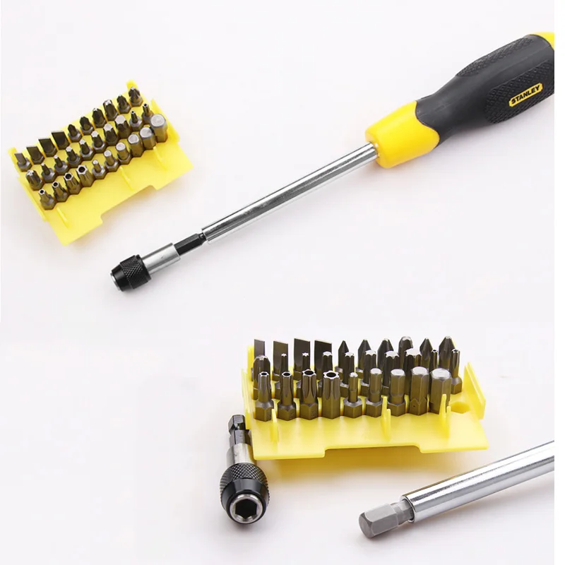 Stanley 1-piece 1/4 inch hex bit holder screwdriver magnetic driver holder connector with soft finish handle hole screwdrivers