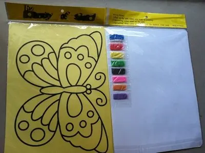 

Free shipping 600 pcs/lot,Mixed degisns_diy Color Sand painting kits for children's toys