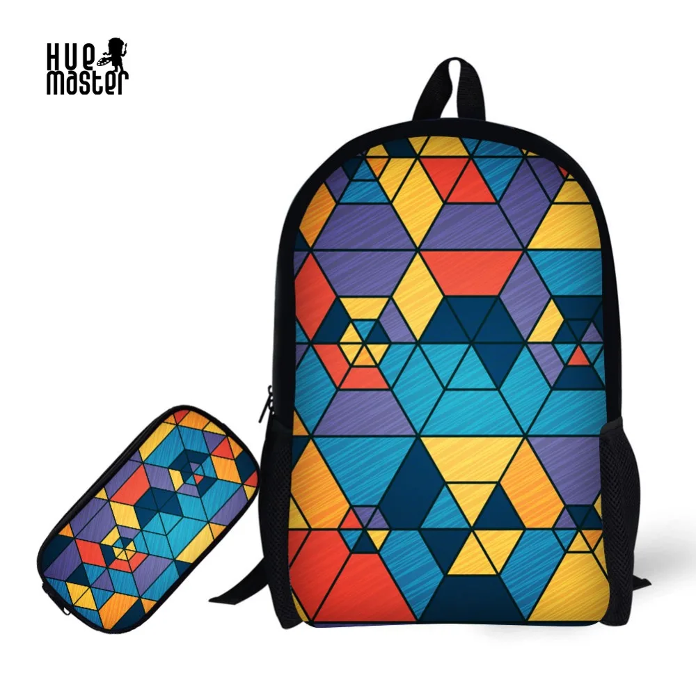 

School Bags Set geometric Printing Backpacks with Pencil Case For Teenager Boys girls Casual Travel Shoulders Bag solid backpack