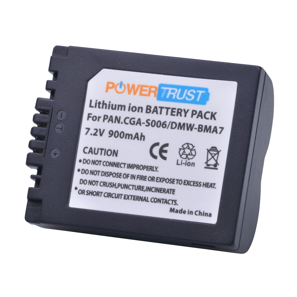 PowerTrust 1Pc CGA-S006 CGR CGA S006E S006A S006 Batterij + LCD USB Charger voor Panasonic DMC FZ7 FZ8 FZ18 FZ28 FZ30 FZ35 Camera