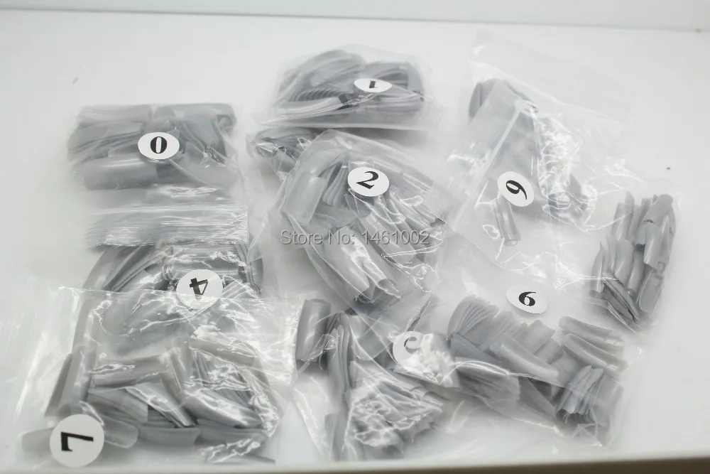 Zilver Kleuren 500Pcs Zilver Kleur Ontwerp Nagel Tips Ontwerper Valse Nail Art Tips Acryl Nagels Nep