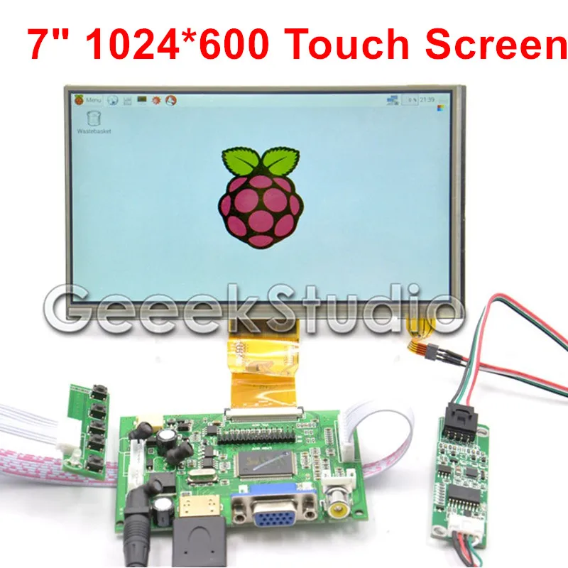 

Raspberry Pi 4 B All Models 7 Inch 1024*600 TFT LCD Resistive Display Monitor Touch Screen with Driver Board HDMI VGA 2AV