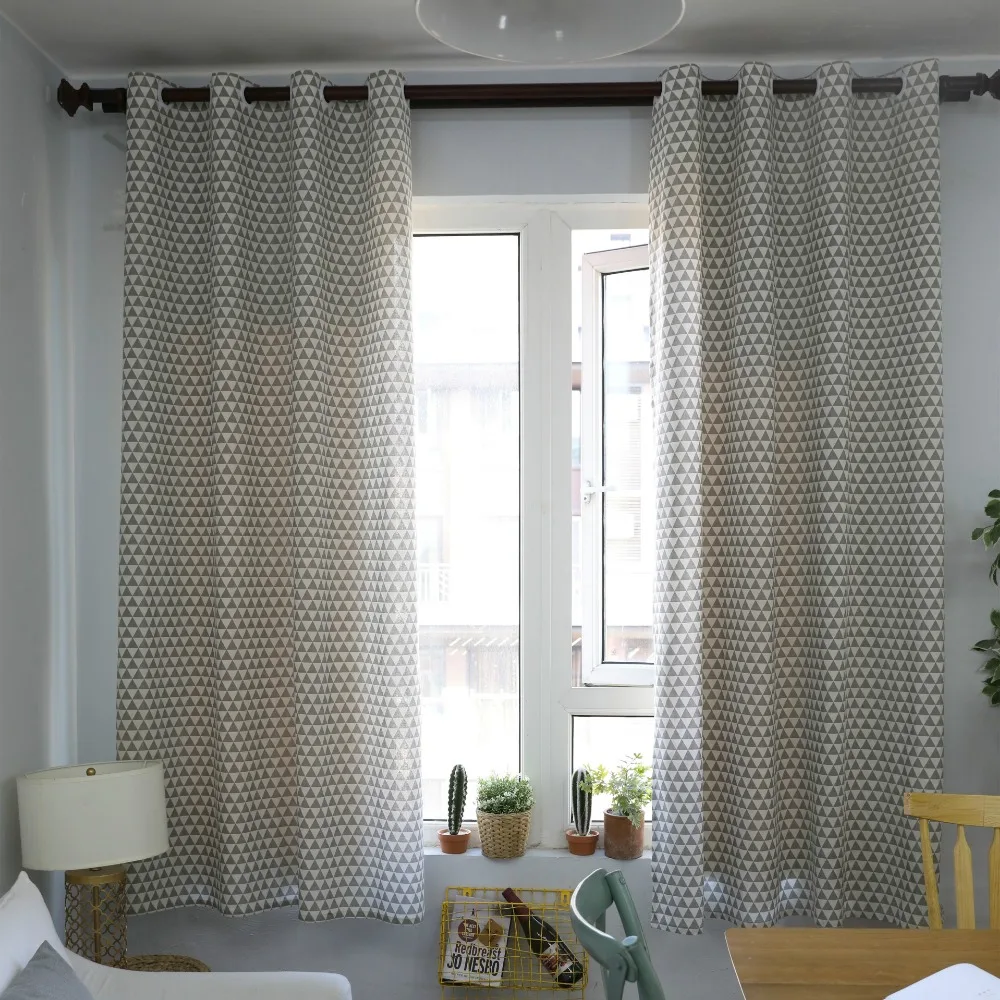 Buckle/Tube Curtain for living room blinds bedroom Bay Window Cotton Linen Semi-shading finished Cloth Curtain drapes 140x215cm