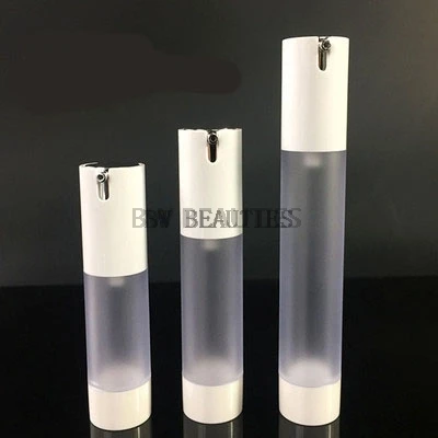 300pcs/lot 15ml 20ml 30ml Silver Airless Pump With Clear Forsted Body Airless Bottle Empty Refillable Diy Skin Care Creations