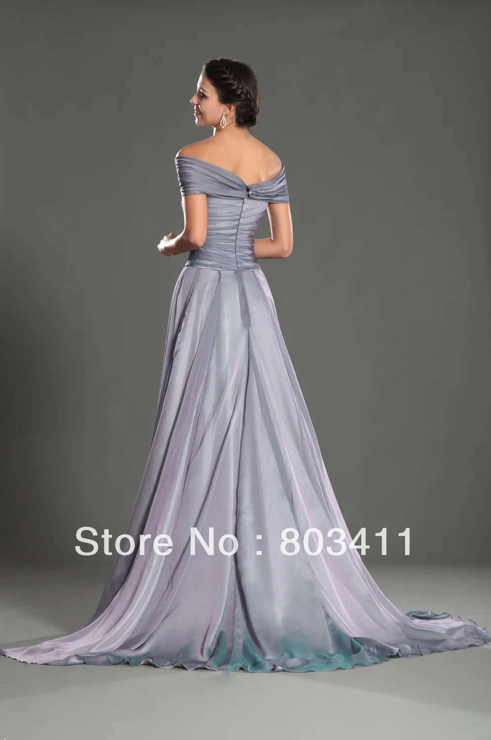 New Design Gorgeous Off The Shoulder A-Line Sweep Train Evening Dress