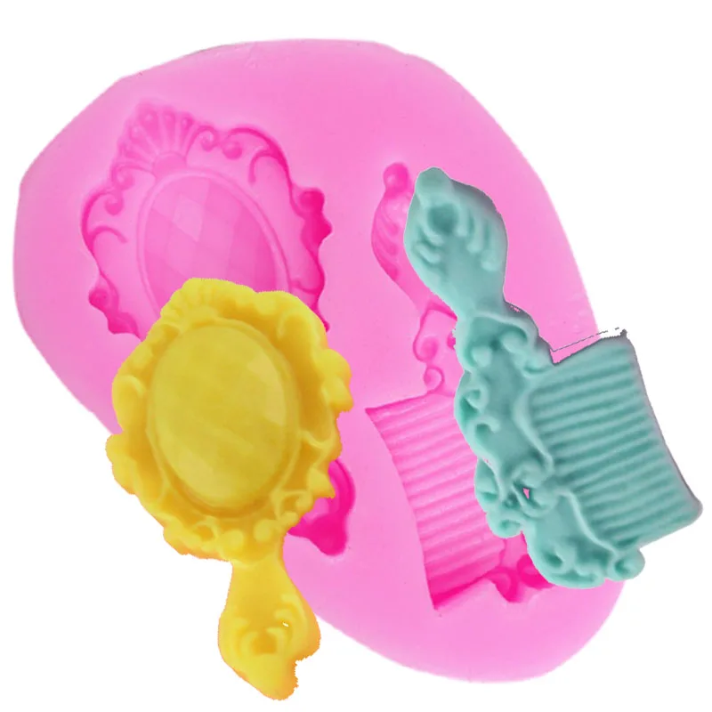 Angel Wings Food grade 3D fondant cake silicone mold DIY Mirror Comb shaped for Reverse forming chocolate decoration tools F0724