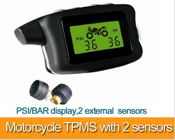 

Universal Tire Pressure and Temperature Monitoring System Motorcycle TPMS for 2-wheels Motorcycle with 2 External Sensors