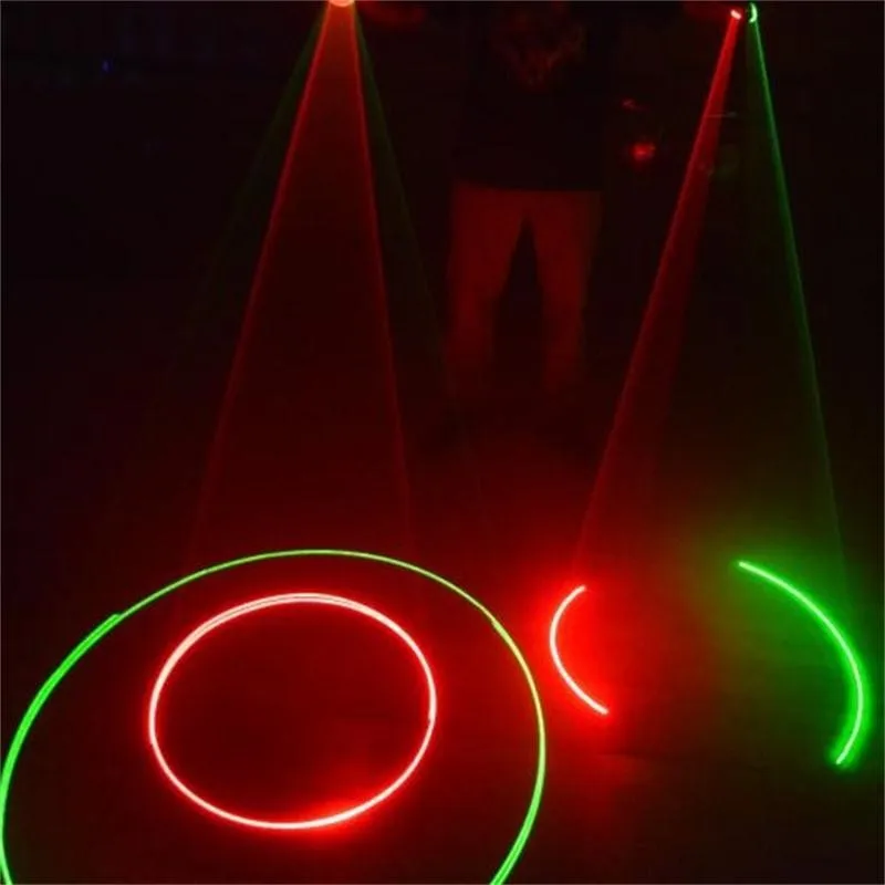 Green/Red Color Swirl Laser Man Show Gloves Laser Dance Show Party Vortex Laser Gloves With 6 Pcs Lasers 5 Red +1 Green