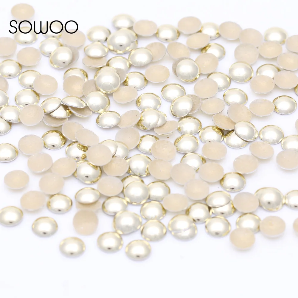 Eco-friendly lead free  Metal Hot Fix Studs Dome Shape Half Round Yellow Dome Studs  hot fix half round studs baby studs