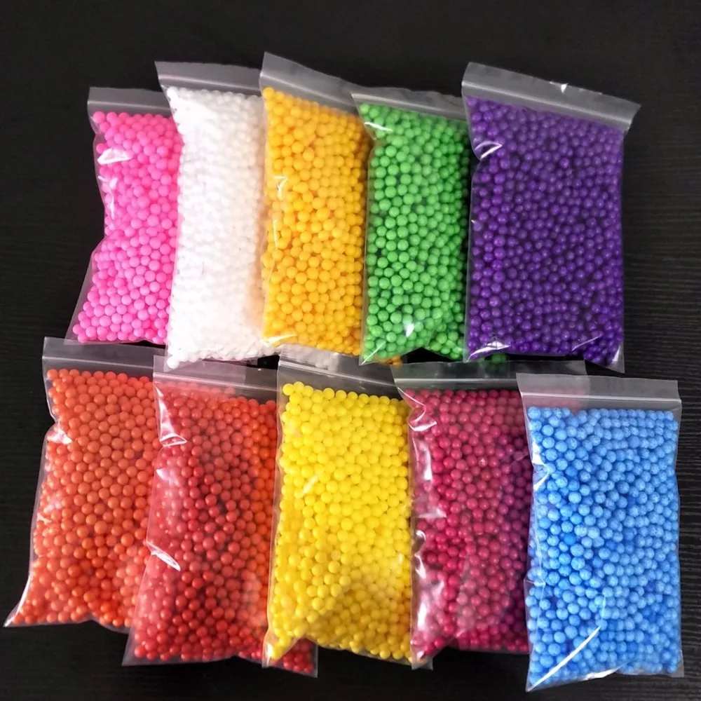 13g 7-9mm 13000pcs DIY Snow Mud Particles Accessories Slime Balls Small Tiny Foam Beads For Floam Filler For DIY Supplies